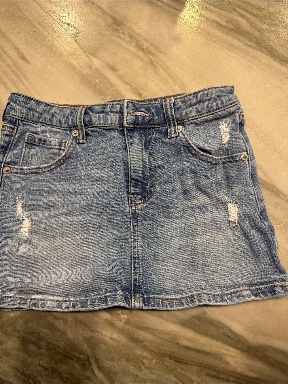 Juicy Couture Light Blue Distressed Denim Mini Skirt